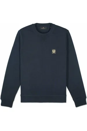 Belstaff Sweatshirts & Hoodies, Heren, Blauw, 2Xl, Katoen, Klassieke Dark Ink Sweatshirt met V-stiksel detail