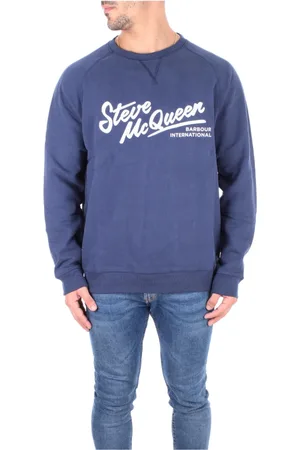 Barbour Sweatshirts & Hoodies, Heren, Blauw, S, Katoen, Blauwe Sweaters met Logo voorop