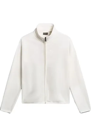 Napapijri Sweatshirts & Hoodies, Heren, Wit, M, Polyester, Warm en Comfortabel Fleece Jack met Volledige Rits