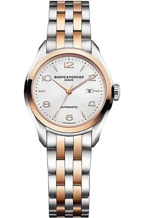 Baume et Mercier Accessoires, Dames, Wit, ONE Size, Bicolor Clifton Automatisch Ronde Horloge