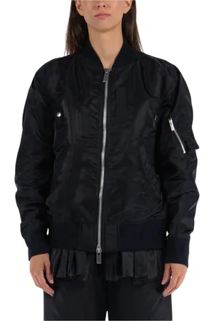 SACAI Jassen, Dames, Zwart, L, Nylon, Nylon Twill Blouson Jas