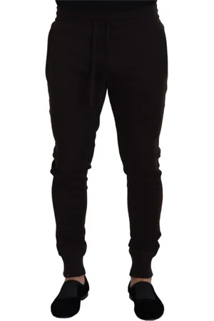 Dolce & Gabbana Broeken, Heren, Bruin, M, Bruine Cashmere Trekkoordbroek