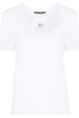 Dolce & Gabbana Tops, Dames, Wit, 2Xs, Katoen, Witte T-shirts en Polos van