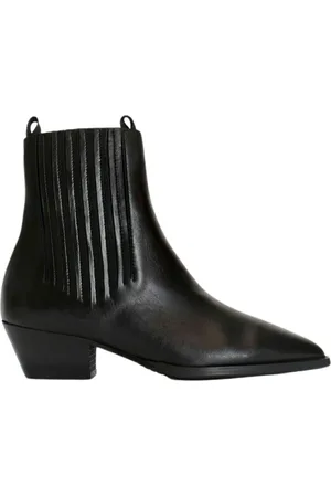 Anonymous copenhagen Schoenen, Dames, Zwart, 39 EU, Leer, Zwarte Leren Hachi Laarzen