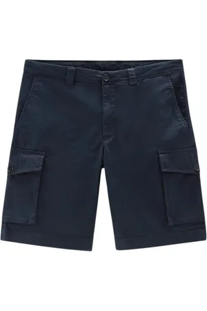 Woolrich Korte broeken, Heren, Blauw, W32, Katoen, Klassieke Cargo Shorts