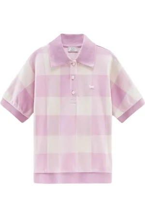 Woolrich Tops, Dames, Paars, L, Katoen, Vintage American Check Polo