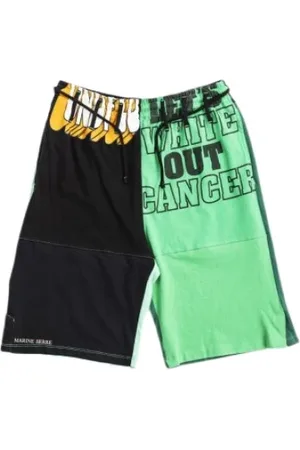Marine Serre Korte broeken, unisex, Groen, L, Katoen, Unieke Unisex Casual Shorts