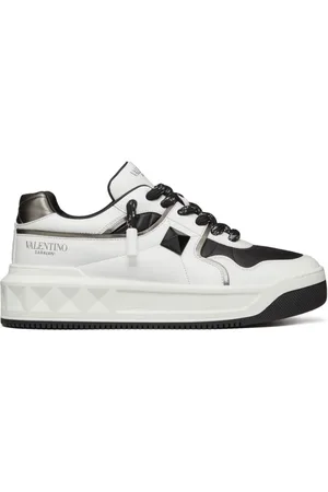 VALENTINO GARAVANI Schoenen, Heren, Wit, 43 EU, Leer, Multicolor leren sneakers met chunky zool
