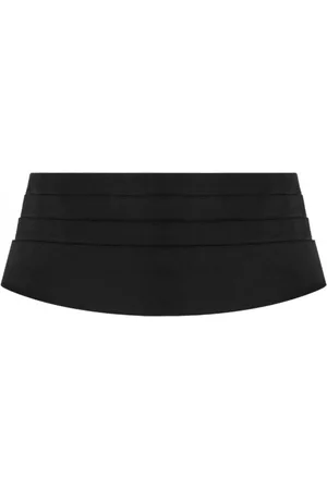 Dolce & Gabbana Accessoires, Dames, Zwart, S, Satijn, Zwart Zijden Riem met Gevouwen Ontwerp
