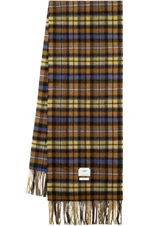 Ader Error Accessoires, Heren, Bruin, ONE Size, Wol, Bruine Tartan Wol Sjaal