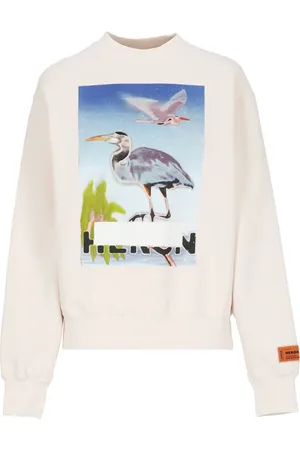 Heron Preston Sweatshirts & Hoodies, Dames, Roze, L, Katoen, Roze katoenen sweatshirt met contrasterende print