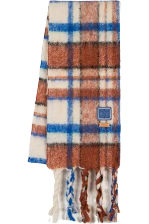 Ader Error Accessoires, Heren, , ONE Size, Wol, Ivoor Wol Geruit Sjaal