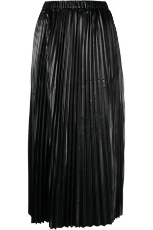 JUNYA WATANABE Rokken, Dames, Zwart, M, Katoen, Zwarte broek met gelaagd ontwerp en logo patch