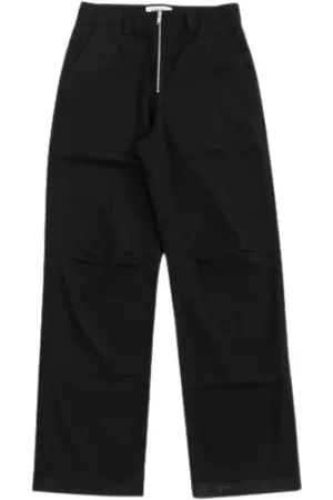 AMBUSH Broeken, Heren, Zwart, S, Katoen, Zwarte jeans met rits - zijzakken, riemlussen