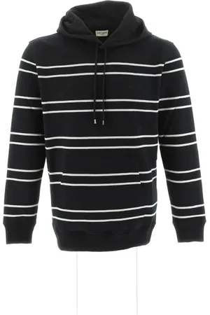Saint Laurent Sweatshirts & Hoodies, Heren, Veelkleurig, M, Stripes Logo Hoodie