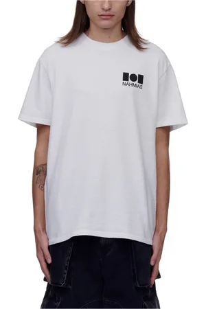 Nahmias Tops, Heren, Wit, M, Katoen, Logo T-Shirt
