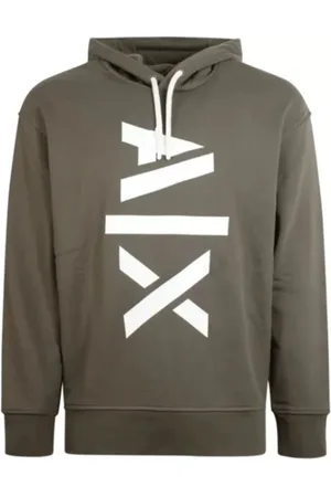 Armani Exchange Sweatshirts & Hoodies, Heren, Groen, S, Katoen, Nieuwe AX Hoodie in Khaki