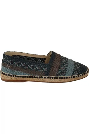 Dolce & Gabbana Schoenen, Heren, Blauw, 40 EU, Leer, Blauw Grijs Slip On Buffalo Espadrille Schoenen