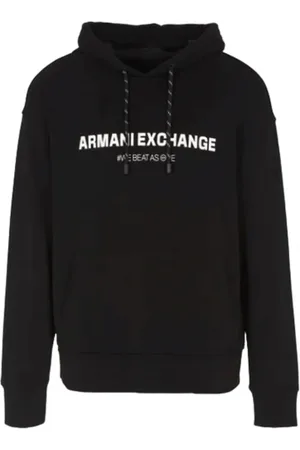 Armani Exchange Sweatshirts & Hoodies, Heren, Zwart, S, Katoen, Zwarte Heren Sweatshirt