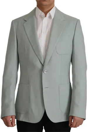 Dolce & Gabbana Jassen, Heren, Groen, XL, Kasjmier, Lichtgroene Cashmere Zijden Blazer