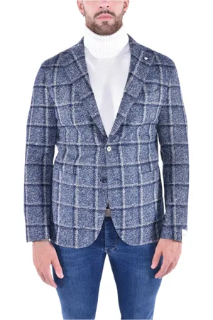 L.B.M. 1911 Jassen, Heren, Blauw, 2Xl, Leer, Getailleerd Jas in Jersey