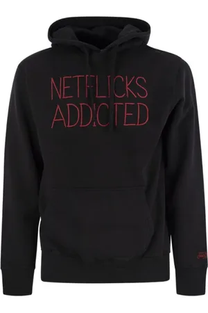 MC2 SAINT BARTH Sweatshirts & Hoodies, Heren, Zwart, S, Katoen, Hoodie met geborduurde tekst