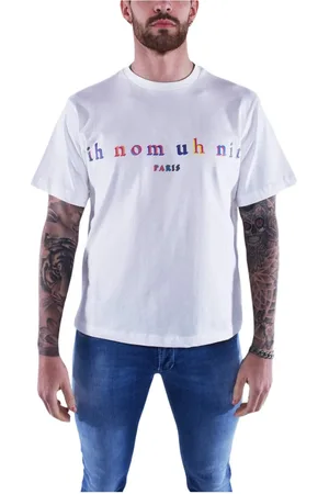 Ih Nom Uh Nit Tops, Heren, Wit, M, Katoen, Regenboog Logo T-Shirt