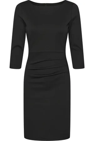 Kaffe Kleedjes, Dames, Zwart, L, Polyester, Feminine Gedrapeerde Jurk