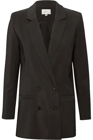 Gestuz Jassen, Dames, Bruin, M, Polyester, Stijlvolle Box-Fit Blazer