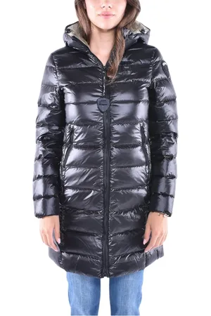 Blauer Jassen, Dames, Zwart, L, Lange Gewatteerde Jas met Capuchon