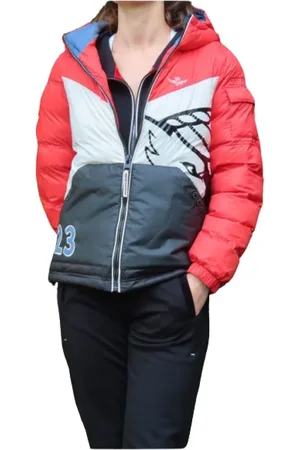 Aeronautica Militare Jassen, Dames, Rood, L, Polyester, Waterdichte Color-Block Hoodie