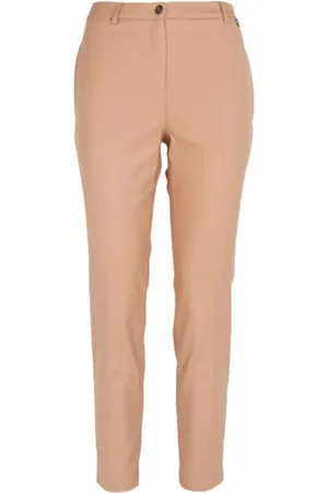 Twin-Set Broeken, Dames, Bruin, M, Wol, Verfijnde Cigarettebroek van Wolmix