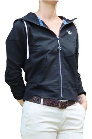 Aeronautica Militare Sweatshirts & Hoodies, Dames, Zwart, XS, Katoen, Rits Hoodie Gilet van Katoenmix