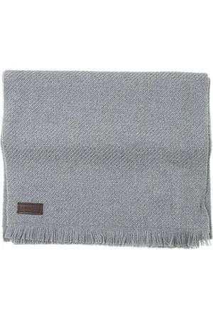CANALI Accessoires, Heren, Grijs, ONE Size, Wol, Klassieke wollen sjaal met diagonale print