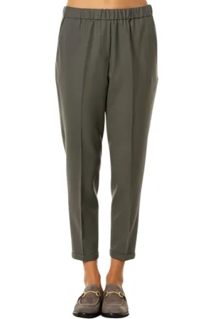 ANTONELLI Broeken, Dames, Groen, L, Wol, Rosalba Wolblend Broek - Antraciet Grijs