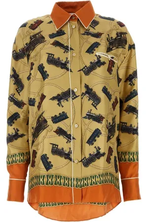 Bally Blouses & Shirts, Dames, Veelkleurig, S, Zijden Shirt met Print