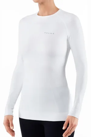 Falke Tops, Dames, Wit, L, Lange Mouwen Shirt