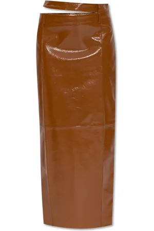 The Mannei Rokken, Dames, Bruin, S, Leer, Ararat patent rok