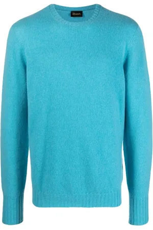 DRUMOHR Truien, Heren, Blauw, L, Kasjmier, Heldere Blauwe Kasjmier Trui