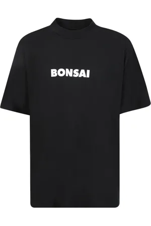 BONSAI Tops, Heren, Zwart, S, Katoen, Zwart Logo T-Shirt