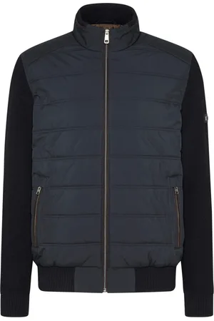 Bugatti Jassen, Heren, Blauw, M, Wol, Donkerblauwe Ritsjas