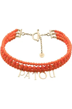 Patou Accessoires, Dames, Oranje, ONE Size, Kralenketting met T-Bar Sluiting