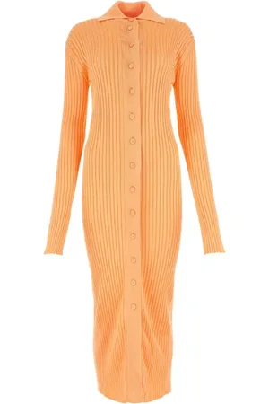 Jil Sander Kleedjes, Dames, Oranje, S, Pastel Oranje Overhemdjurk