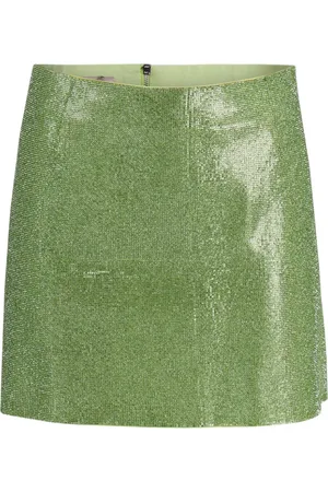 Nué Notes Rokken, Dames, Groen, M, Groene Rhinestone A-lijn Minirok