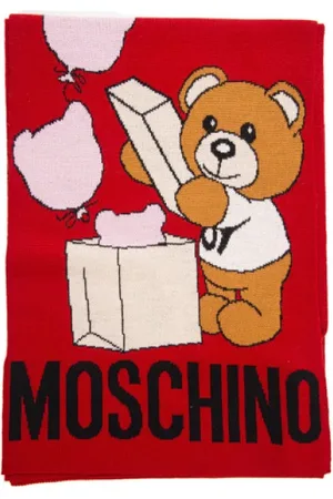 Moschino Accessoires, Dames, Rood, ONE Size, Teddy Sjaal - Array - Groot