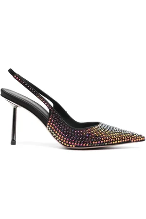 LE SILLA Schoenen, Dames, Bruin, 36 EU, Slingback Pumps met Kristallen Versiering