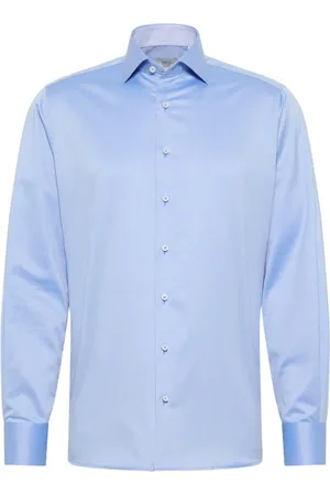 ETERNA Overhemden, Heren, Blauw, XL, Katoen, Lichtblauwe Overhemdjurk