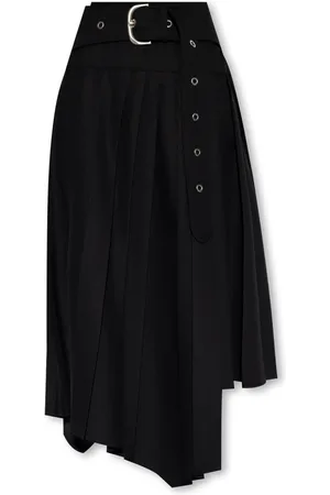 OFF-WHITE Rokken, Dames, Zwart, 2Xs, Geplooide Rok met Riem