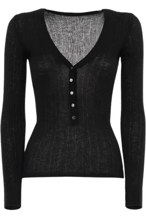 Durazzi Milano Truien, Dames, Zwart, M, Kasjmier, Cashmere V-hals Trui