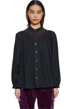 Antik Batik Blouses & Shirts, Dames, Zwart, M, Katoen, Daya blouse